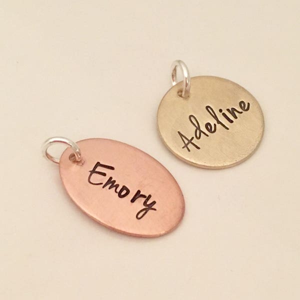 Hand Stamped Brass or Copper  Tag