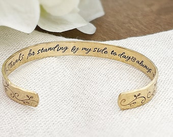 Personalized Gift for Bridesmaids, Sisters, Hidden Message Bracelet, Thank you for standing by me, Bridesmaid thank you