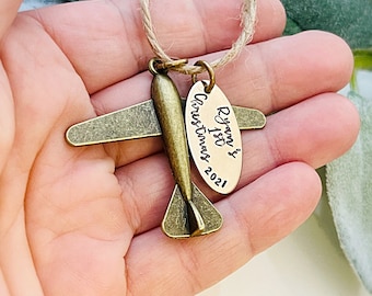Custom Baby's First Christmas Ornament - Personalized Christmas Ornament - Airplane Ornament, 1st Christmas