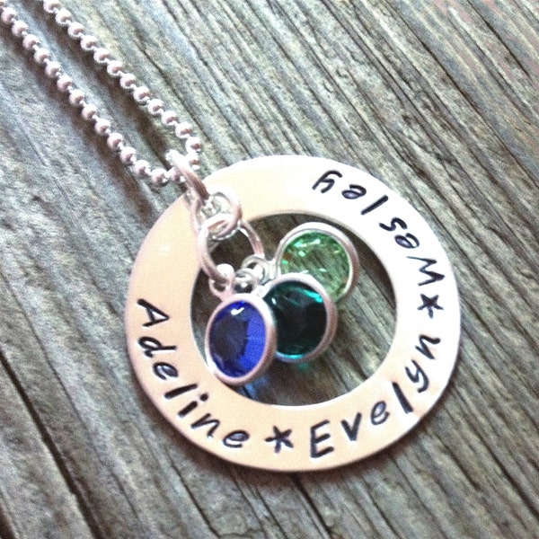 Collier de famille - Cadeau personnalisé - Collier cercle - Bague prénom enfant personnalisée - Collier éternité - Cadeau mère