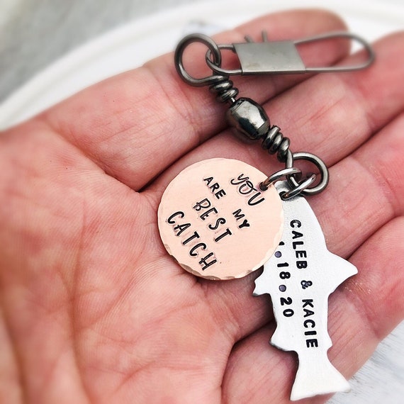 My Best Catch Keychain - Valentines Gift for Him - Valentine's Day -  Boyfriend Husband Gift Ideas - Fishing Anniversary Gift