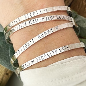 Mother’s Day Gift, Multiple Name Bracelet for Mom or Grandma,  Sterling Silver Bracelet, Personalized Jewelry for Mothers