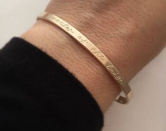 Mother of the Bride Gift - Mother of the Bride Bracelet - Wedding party presents - Gift for her - Gift for Mom - Gold cuff bracelet