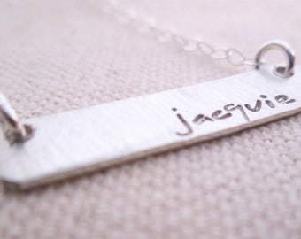 Personalized Jewelry - Silver Bar Necklace - Mothers Necklace - Name Necklace - Personalized Silver Bar