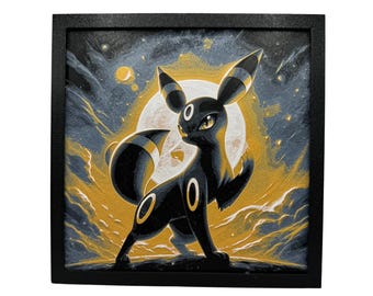 A4 // 「満月の輝くブラッキー」イラスト // ポスター、アート