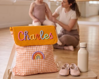 Custom Embroidered Name Drawstring  Backpack: Personalized toddler backpack,Back to School Kid Gift,Preschool School Bag, Christmas Gift