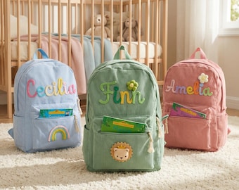 Custom Embroidered Name Backpack: Personalized School Bag,Back to School Kid Gift,Preschool School Bag, Backpack With Name, Christmas Gift