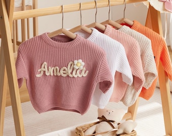 Custom Embroidered Baby Name Sweater, Baby Name Sweater, Embroidered Sweater, Personalised baby Jumper, Baby Gifts, Christmas Gift