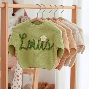 Custom Embroidered Baby Name Sweater, Baby Name Sweater, Embroidered Sweater, Personalised baby Jumper, Baby Gifts, Christmas Gift