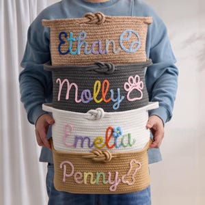Benutzerdefinierte Babyparty Namen Korb, personalisierte Baby Name Baumwollkorb Geschenk, Spielzeug Aufbewahrungskorb, Kinderzimmer Geschenk, kundenspezifische Baby-Geschenke, Weihnachtsgeschenk