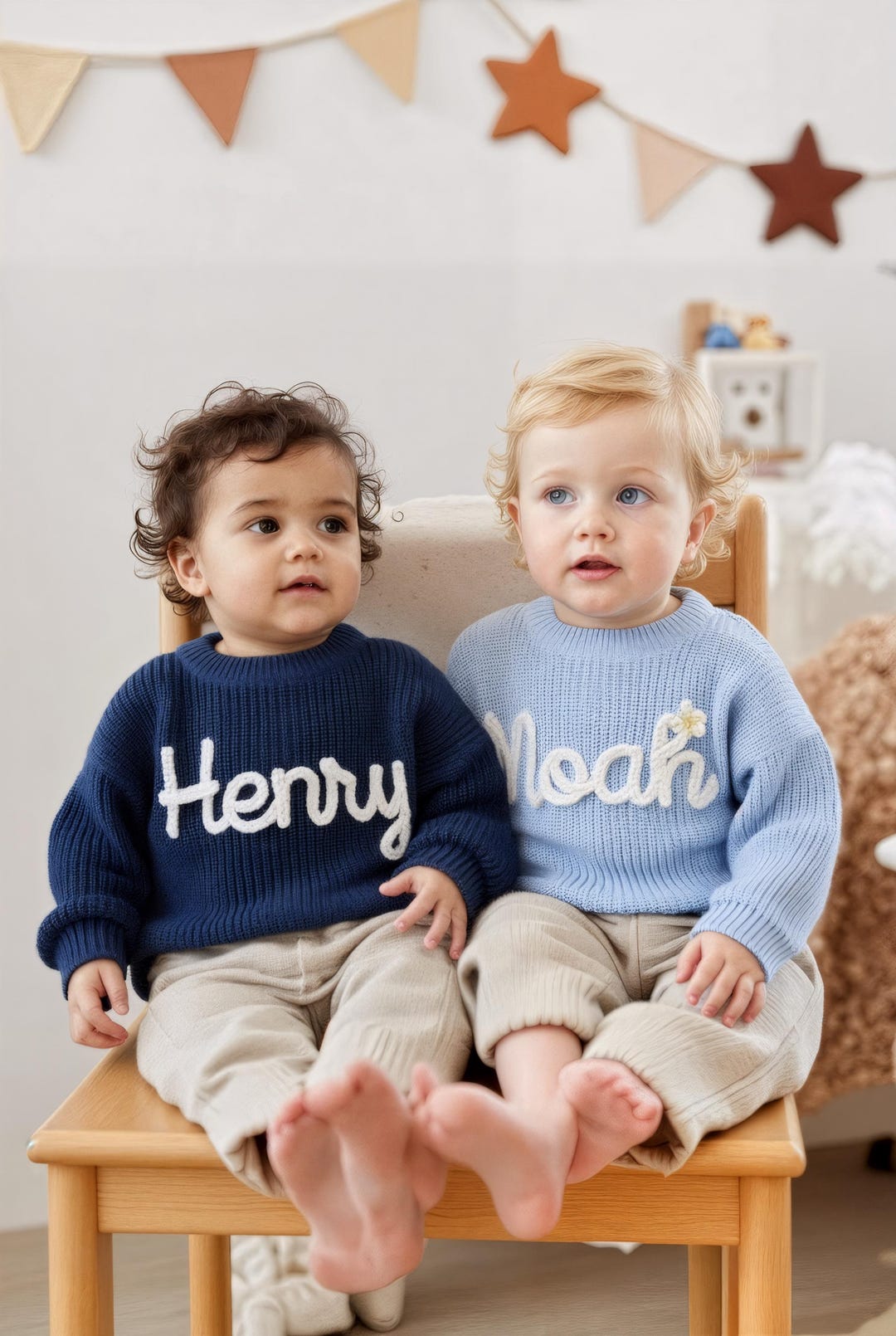 Custom Embroidered Baby Name Sweater: Personalized Knit Crochet Gift, Baby Name Sweater, Knit Sweater,Vintage sweater, back to school gift