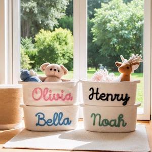 Benutzerdefinierte Babyparty Namen Korb, personalisierte Baby Name Baumwollkorb Geschenk, Spielzeug Aufbewahrungskorb, Kinderzimmer Geschenk, kundenspezifische Babygeschenke, Haustierkorb