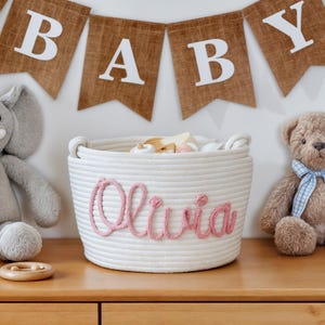 Benutzerdefinierte Babyparty Namen Korb, personalisierte Baby Name Baumwollkorb Geschenk, Spielzeug Aufbewahrungskorb, Kinderzimmer Geschenk, kundenspezifische Babygeschenke, Haustierkorb