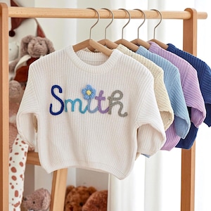 Custom Embroidered Baby Name Sweater, Baby Name Sweater, Embroidered Sweater, Personalised baby Jumper, Baby Gifts, Christmas Gift