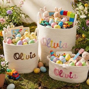 Aangepaste babyshower naammand, gepersonaliseerde babynaam katoenen mand cadeau, opbergmand speelgoed, cadeau kinderkamer, aangepaste babycadeaus, mand huisdier