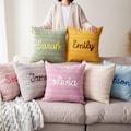 Custom Name Throw Pillows,Personalized Throw Pillow Cover, Nursery Room Cushion,Baby Shower Gift, Christmas Pillows,Pillow Covers, Pillows