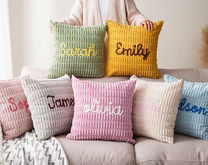 Custom Name Throw Pillows,Personalized Throw Pillow Cover, Nursery Room Cushion,Baby Shower Gift, Christmas Pillows,Pillow Covers, Pillows