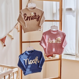 Custom Embroidered Baby Name Sweater, Baby Name Sweater, Embroidered Sweater, Personalised baby Jumper, Baby Gifts, Christmas Gift