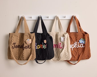 Personalized Name Woven Tote Bag: Custom Children's Gift,Custom Tote Handbag,Back to School Gifts, Children's name handbags ,Halloween Gift