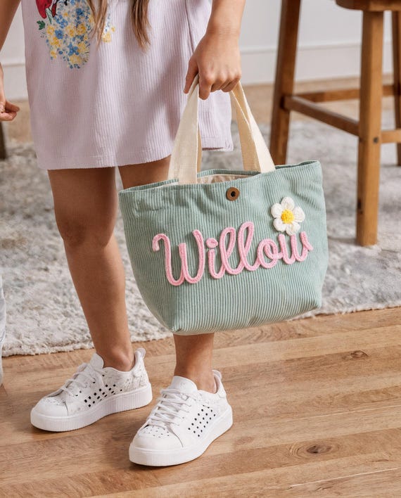 Personalized Name Tote Handbag: Custom Children's Gift,Custom Name Tote Handbag,Baby Shower Gifts, Children's name handbags,Mothers Day Gift