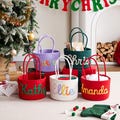 Personalized Christmas Cotton Basket: Custom Name Happy Holiday Bag,Custom Christmas Name Basket,Toys Storage,Christmas Gift,Pet Basket