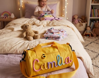 Personalized Kids Duffel Bag, Sports&Dance Bag, Custom Gym Bag, Daily Activity Bag,Hospital Bag,Vacation Travel Luggage, Back To School Gift