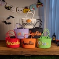 Custom Name Halloween Candy Basket, Personalized Cotton Trick or Treat Bag, Kids Candy Basket, Boo Basket, Halloween Gift, Fall Decor