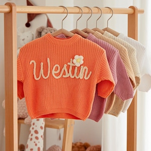 Custom Embroidered Baby Name Sweater, Baby Name Sweater, Embroidered Sweater, Personalised baby Jumper, Baby Gifts, Christmas Gift