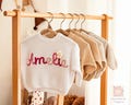 Custom Embroidered Baby Name Sweater: Personalized Knit Crochet Gift, Baby Name Sweater, Knit Sweater,Personalized Gift, Back to School