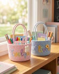 Personalized Handmade Cotton Name Basket: Personalized Handmade Basket • Baby Shower Gift • Toy Organizer •Toy Storage,Back to School Basket