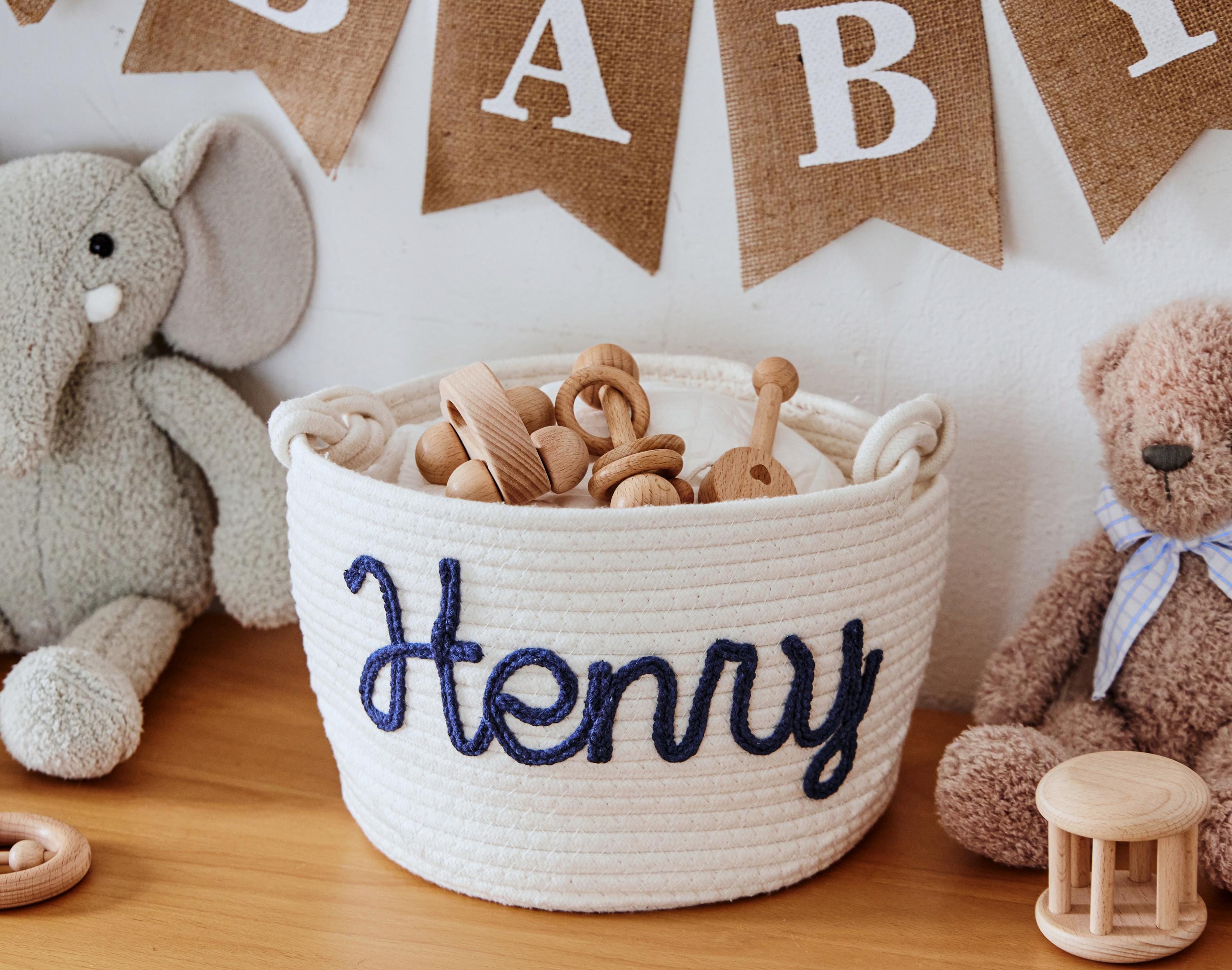 Personalized Baby Name Cotton Rope Basket: Nursery Storage Gift - Etsy