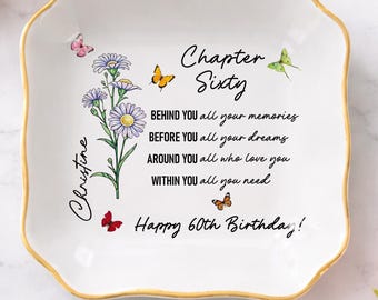 Custom 50th 60th 70th Birthday For Women, 1966 Birthday Gift, Personalized 60th Birthday Jewelry Tray, Sixtieth Birthday Gift For Her