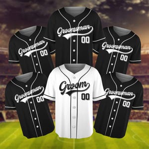 Custom Groom & Groomsman Jersey, Groomsmen Proposal Jersey, Bachelor Party Groomsmen Jersey, Personalized Team Name Baseball Jersey