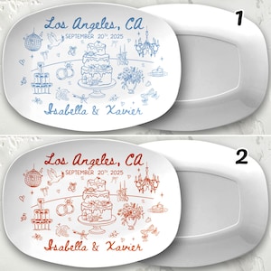 Personalized Wedding Ceramic Plate, Custom Wedding Platter Gift, Bridal Gift Platter With Name, Unique Wedding Decor Plate, Wedding Keepsake