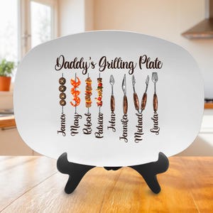 Personalized Daddy's Grilling Platter, Custom Grilling Plate Gift For Father's Day, Grill Master, BBQ Gifts, Dad Gift From Daughter Son