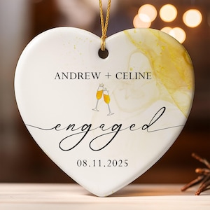 Décoration de fiançailles 2025, décoration de fiançailles personnalisée avec noms et date, cadeau de fiançailles personnalisé pour couple, décoration de fiançailles de Noël