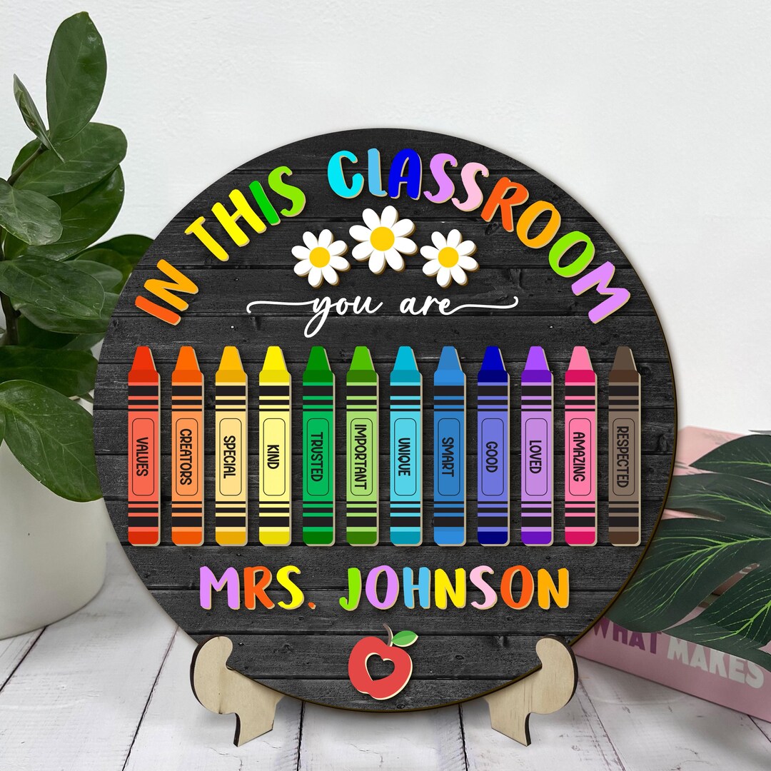 Custom Teacher Wooden Door Sign, Personalized Teacher Gifts , Teacher ...