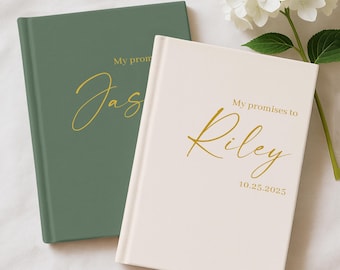 Personalized Wedding Vow Books Promises, Custom Wedding Journal, His And Her Vows, Wedding Keepsake Engagement Gift For Couple, Wedding Gift