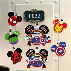 Personalized Mickey Minnie Super Heroes Cruise Magnet, Custom Day At Sea 2025, Dream Family Cruise Ship Stateroom Door