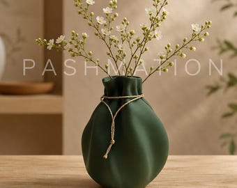 Wave Vase Sculptural Modern Home Decor Eco-Friendly Minimalist Centerpiece for Dried Flower Arrangements