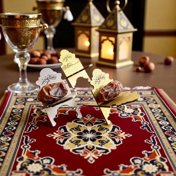 printiywood Acryl Dattelhalter für Ramadan, Transparenter, Silber Spiegel, Gold Spiegel Servierständer (Transparent