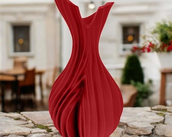 Vaso Verdant Flow – Design orgânico elegante, peça central decorativa alta em várias cores