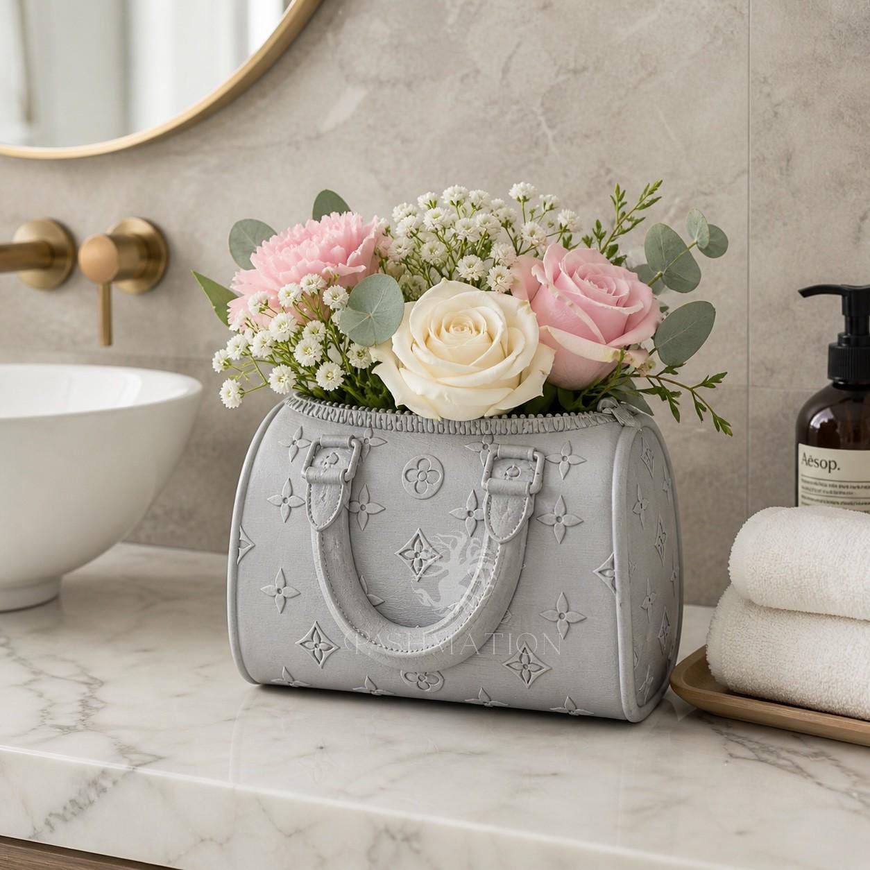Handbag Vase | Unique Purse Floral Decor | Modern Chic Home Accent