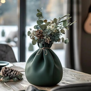 Azure Wave Vase, Modern Decorative Flower Vase for Fresh and Dried Arrangements, Unique Home Decor Gift, Multiple Colors & Sizes
