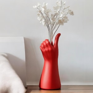 The Hand Shaped Vase for Flowers, Unique Modern Art Home Decor Accent, Minimalist Sculptural Statement Piece Centerpiece Gift