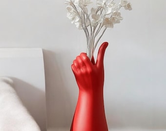 3D Printed Hand Vase: Modern Art Home Decor, Minimalist Sculpture