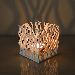 Lattice Glow Tealight Candle Holder | Intricate 3D Printed Design | Includes Free Tealight | Available in Multiple Colors
