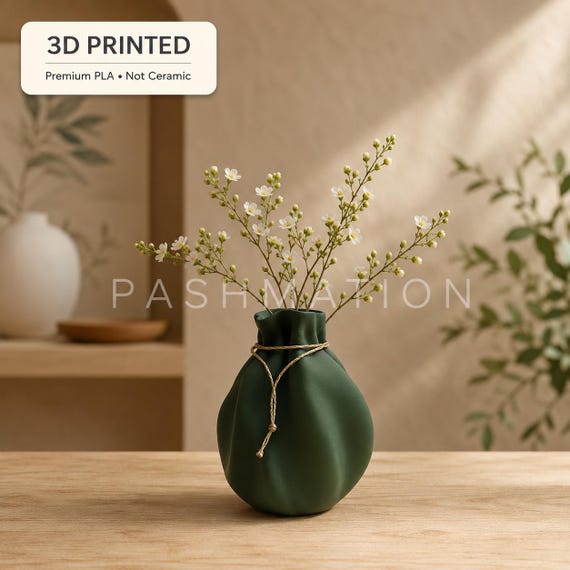 Wave Vase Sculptural Modern Home Decor Eco-Friendly Minimalist Centerpiece for Dried Flower Arrangements