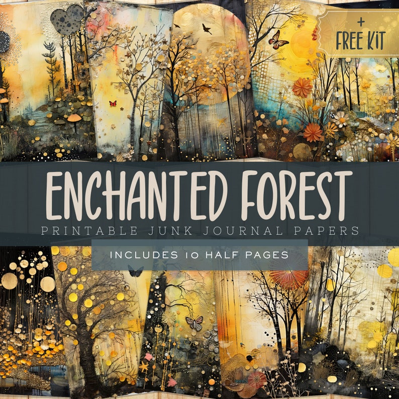 Elven Forest Junk Journal Kit Pages, Digital Printable Elf Forest ...