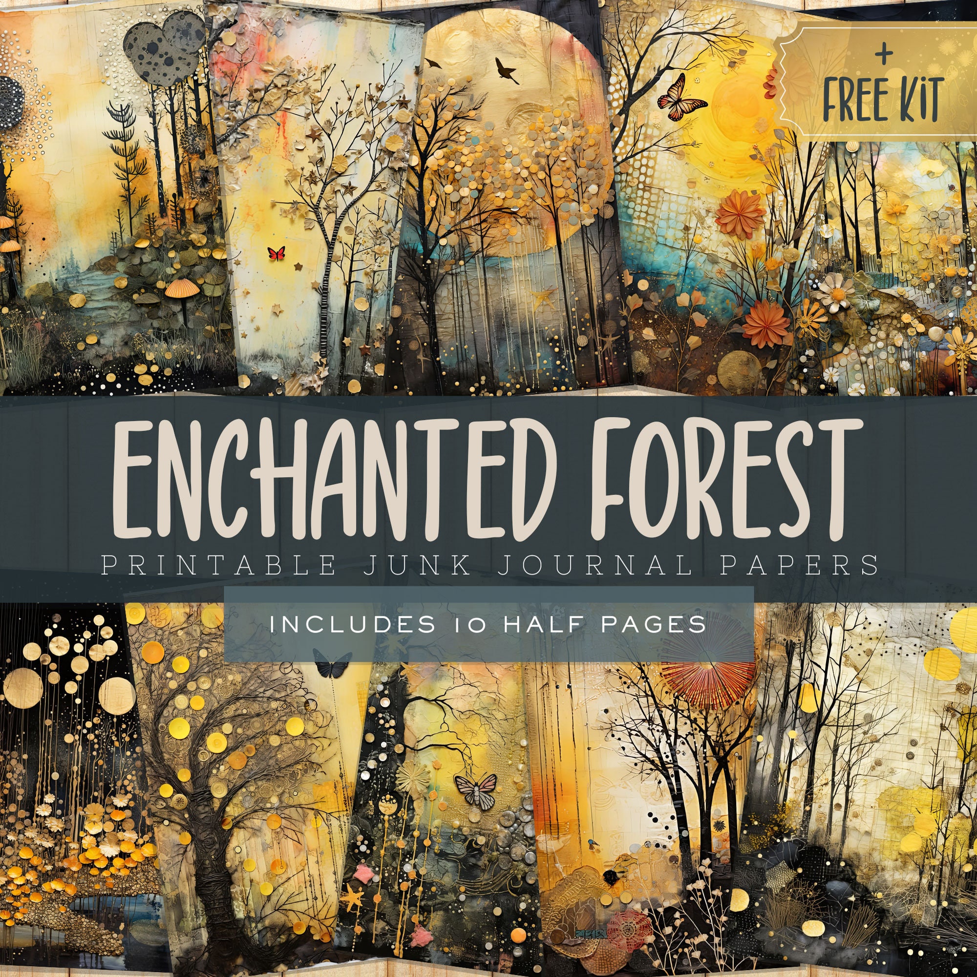 Elven Forest Junk Journal Kit Pages, Digital Printable Elf Forest ...